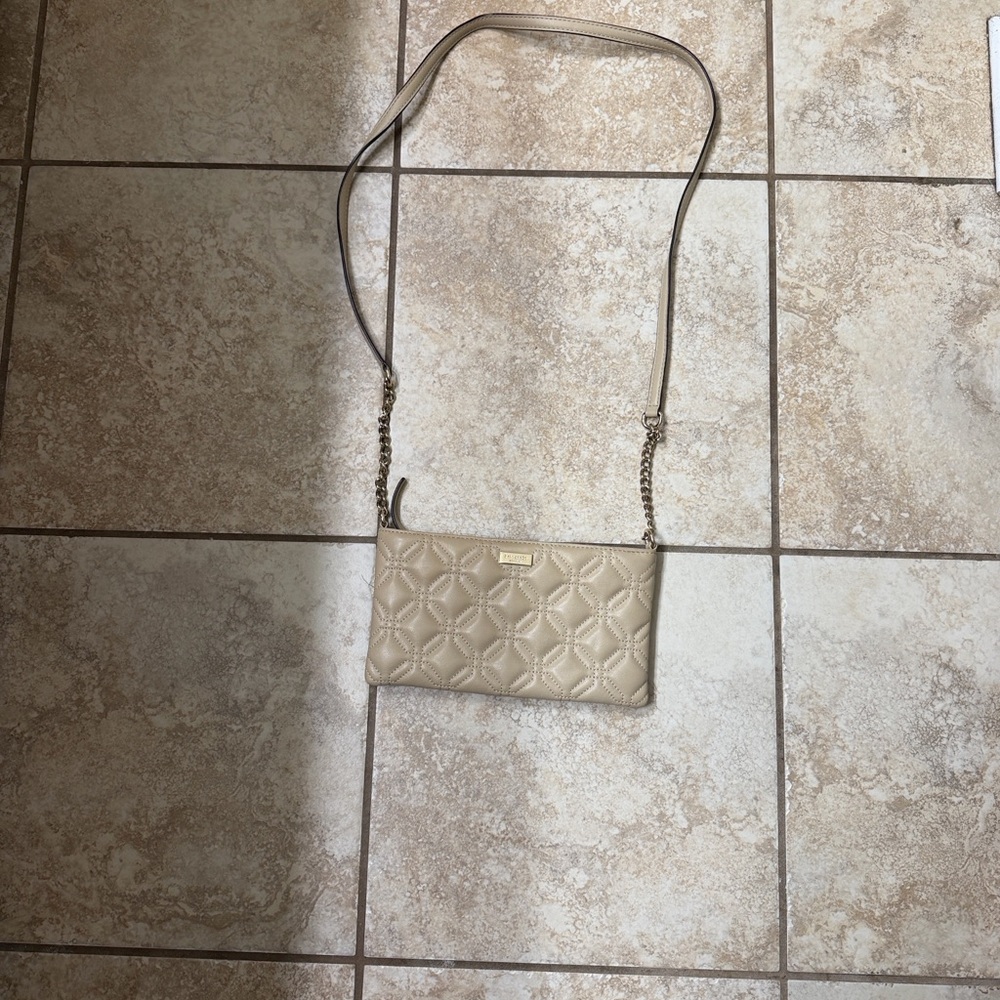 Kate Spade Beige Quilted Crossbody Bag